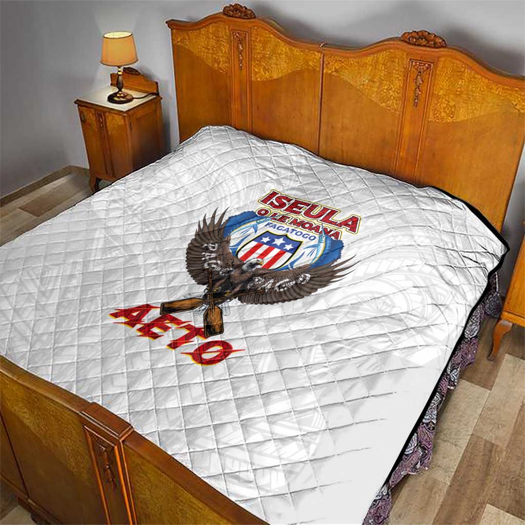 American Samoa Fautasi Quilt Pago Pago Aeto and Iseula o le Moana of Fagatogo White Color LT03 - Polynesian Pride