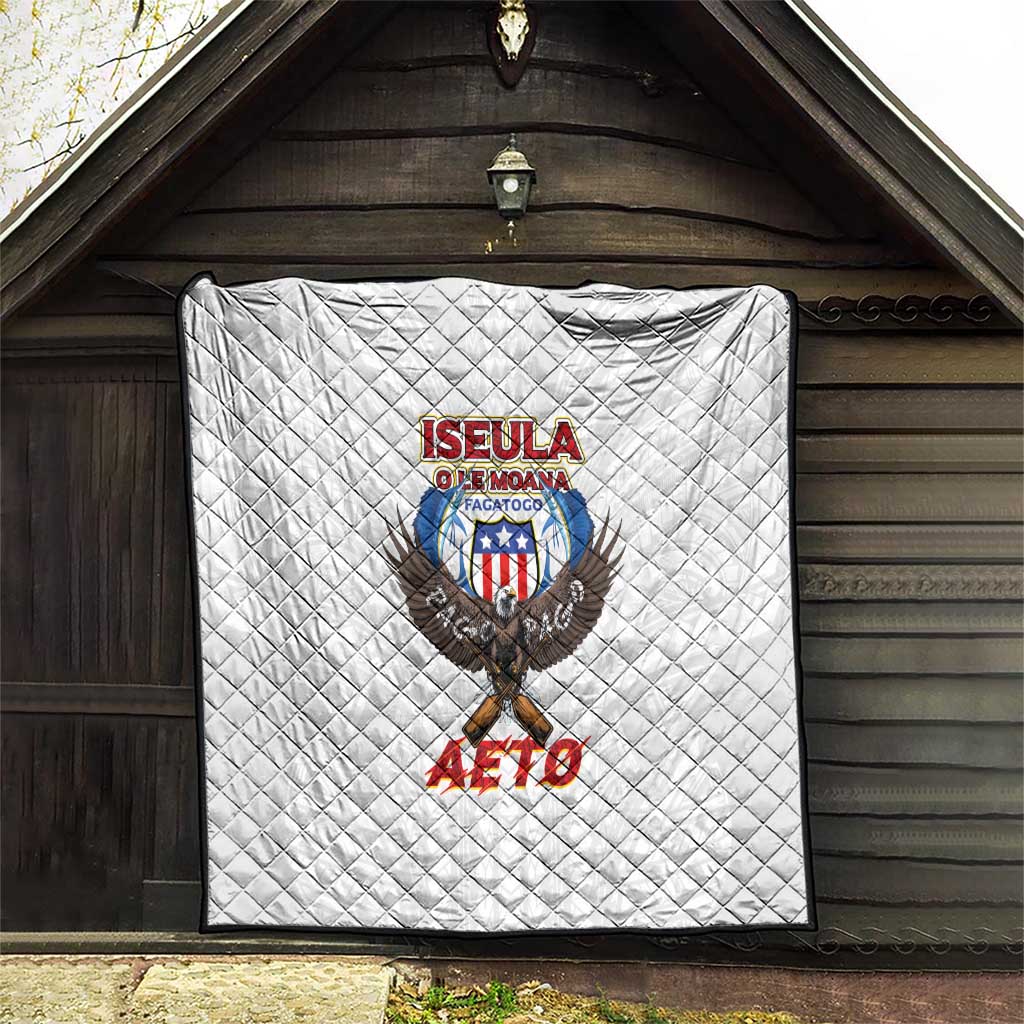 American Samoa Fautasi Quilt Pago Pago Aeto and Iseula o le Moana of Fagatogo White Color LT03 - Polynesian Pride