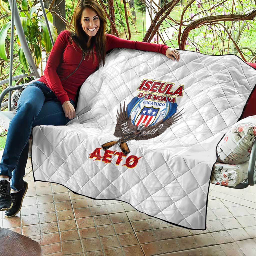 American Samoa Fautasi Quilt Pago Pago Aeto and Iseula o le Moana of Fagatogo White Color LT03 - Polynesian Pride