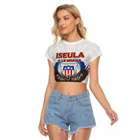 American Samoa Fautasi Raglan Cropped T Shirt Pago Pago Aeto and Iseula o le Moana of Fagatogo White Color LT03 Female White - Polynesian Pride