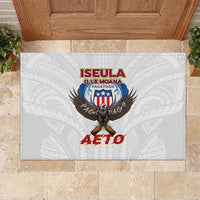 American Samoa Fautasi Rubber Doormat Pago Pago Aeto and Iseula o le Moana of Fagatogo White Color LT03 White - Polynesian Pride