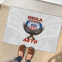 American Samoa Fautasi Rubber Doormat Pago Pago Aeto and Iseula o le Moana of Fagatogo White Color LT03 - Polynesian Pride