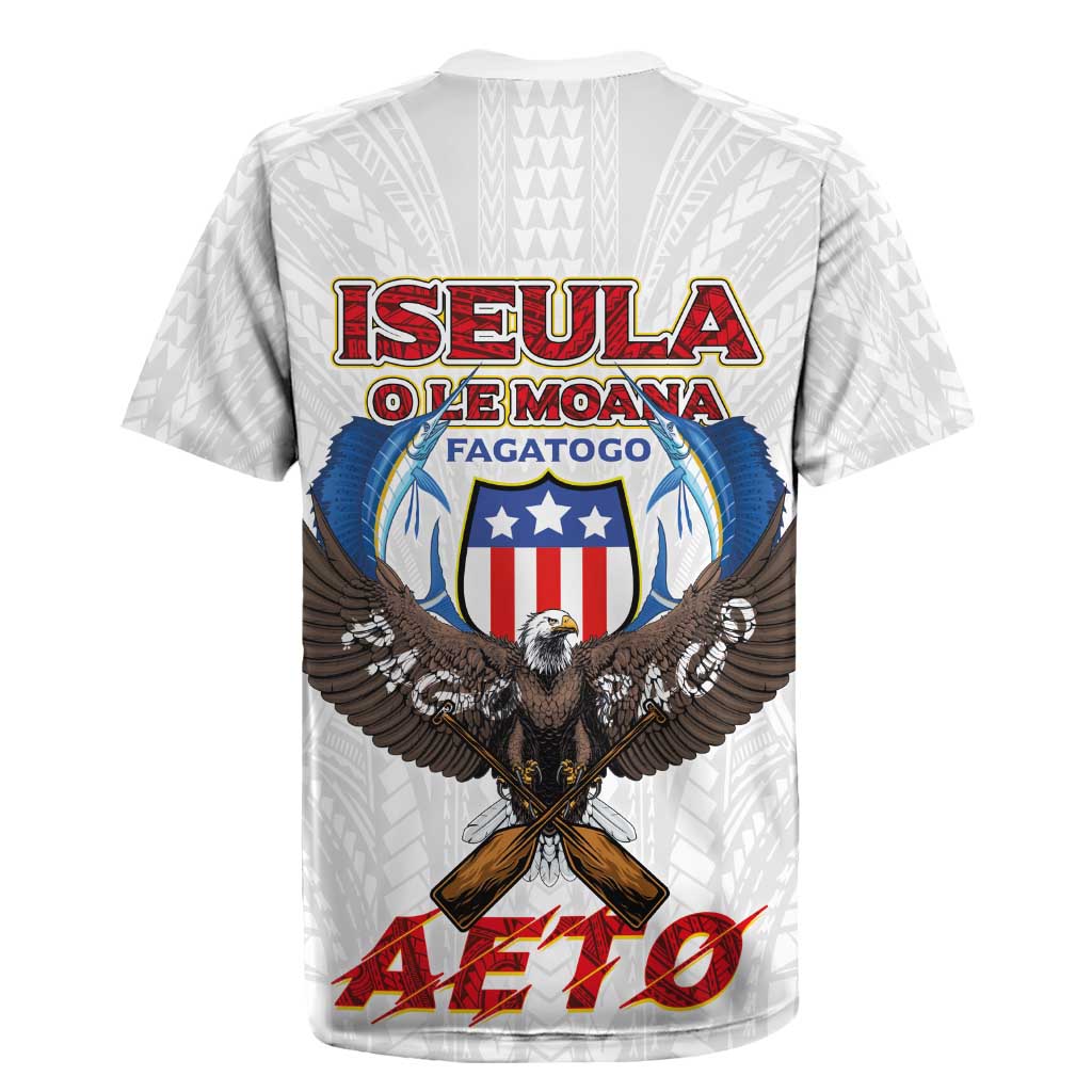 American Samoa Fautasi Rugby Jersey Pago Pago Aeto and Iseula o le Moana of Fagatogo White Color LT03 - Polynesian Pride