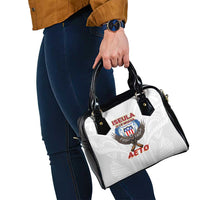 American Samoa Fautasi Shoulder Handbag Pago Pago Aeto and Iseula o le Moana of Fagatogo White Color LT03 - Polynesian Pride