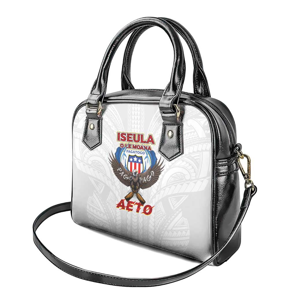 American Samoa Fautasi Shoulder Handbag Pago Pago Aeto and Iseula o le Moana of Fagatogo White Color LT03 - Polynesian Pride