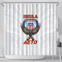 American Samoa Fautasi Shower Curtain Pago Pago Aeto and Iseula o le Moana of Fagatogo White Color LT03 - Polynesian Pride