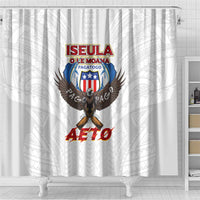 American Samoa Fautasi Shower Curtain Pago Pago Aeto and Iseula o le Moana of Fagatogo White Color LT03 - Polynesian Pride