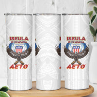 American Samoa Fautasi Skinny Tumbler Pago Pago Aeto and Iseula o le Moana of Fagatogo White Color LT03 - Polynesian Pride