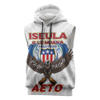 American Samoa Fautasi Sleeveless Hoodie Pago Pago Aeto and Iseula o le Moana of Fagatogo White Color LT03 White - Polynesian Pride