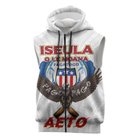 American Samoa Fautasi Sleeveless Zip Hoodie Pago Pago Aeto and Iseula o le Moana of Fagatogo White Color LT03 White - Polynesian Pride