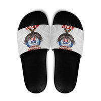 American Samoa Fautasi Slide Sandals Pago Pago Aeto and Iseula o le Moana of Fagatogo White Color LT03 White - Polynesian Pride