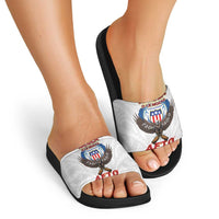 American Samoa Fautasi Slide Sandals Pago Pago Aeto and Iseula o le Moana of Fagatogo White Color LT03 - Polynesian Pride