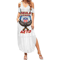 American Samoa Fautasi Summer Maxi Dress Pago Pago Aeto and Iseula o le Moana of Fagatogo White Color LT03 Women White - Polynesian Pride