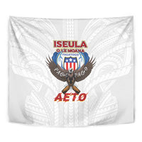 American Samoa Fautasi Tapestry Pago Pago Aeto and Iseula o le Moana of Fagatogo White Color LT03 - Polynesian Pride
