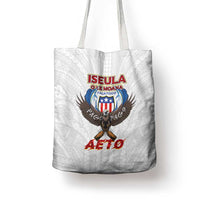 American Samoa Fautasi Tote Bag Pago Pago Aeto and Iseula o le Moana of Fagatogo White Color LT03 - Polynesian Pride
