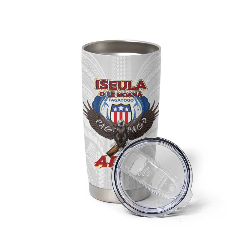 American Samoa Fautasi Tumbler Cup Pago Pago Aeto and Iseula o le Moana of Fagatogo White Color LT03 - Polynesian Pride
