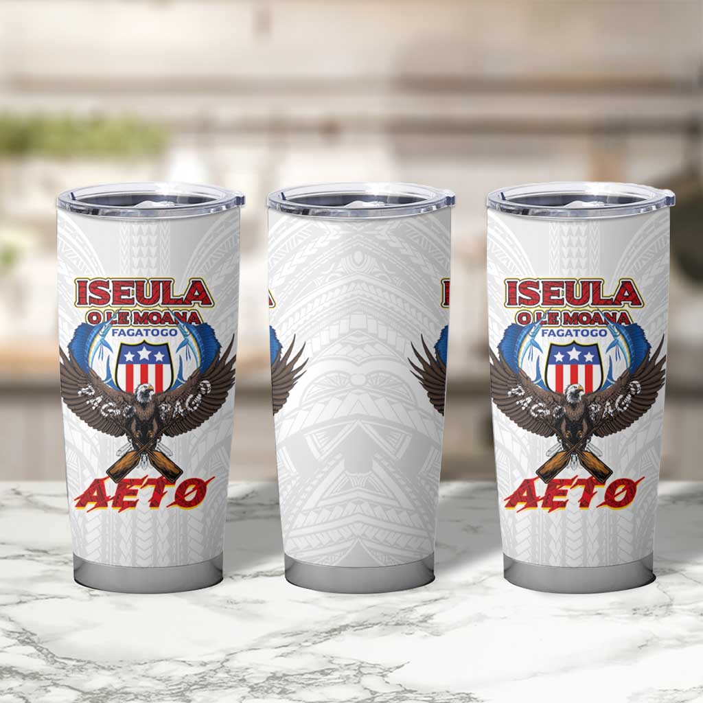American Samoa Fautasi Tumbler Cup Pago Pago Aeto and Iseula o le Moana of Fagatogo White Color LT03 - Polynesian Pride