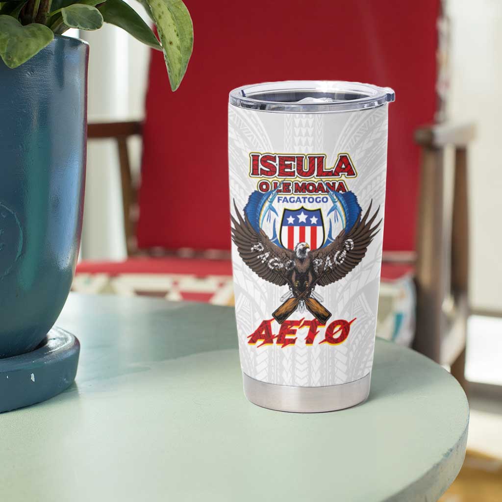 American Samoa Fautasi Tumbler Cup Pago Pago Aeto and Iseula o le Moana of Fagatogo White Color LT03 - Polynesian Pride