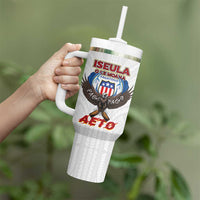 American Samoa Fautasi Tumbler With Handle Pago Pago Aeto and Iseula o le Moana of Fagatogo White Color LT03 - Polynesian Pride
