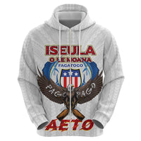 American Samoa Fautasi Zip Hoodie Pago Pago Aeto and Iseula o le Moana of Fagatogo White Color LT03 - Polynesian Pride