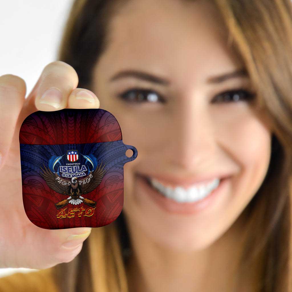 American Samoa Fautasi AirPods Case Pago Pago Aeto and Iseula o le Moana of Fagatogo Red-Blue - Polynesian Pride