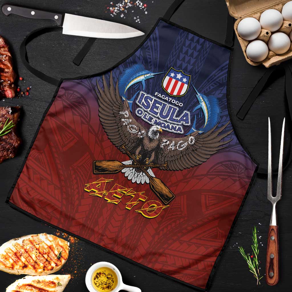 American Samoa Fautasi Apron Pago Pago Aeto and Iseula o le Moana of Fagatogo Red-Blue LT03 Blue - Polynesian Pride