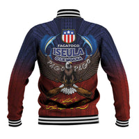 American Samoa Fautasi Baseball Jacket Pago Pago Aeto and Iseula o le Moana of Fagatogo Red-Blue LT03 - Polynesian Pride
