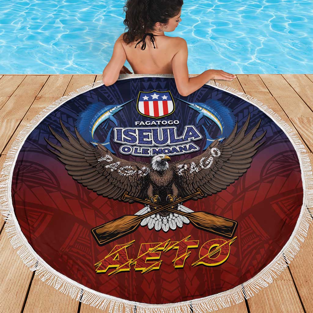 American Samoa Fautasi Beach Blanket Pago Pago Aeto and Iseula o le Moana of Fagatogo Red-Blue LT03 - Polynesian Pride