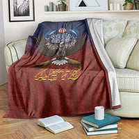 American Samoa Fautasi Blanket Pago Pago Aeto and Iseula o le Moana of Fagatogo Red-Blue LT03 Blue - Polynesian Pride