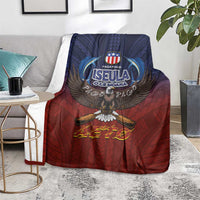 American Samoa Fautasi Blanket Pago Pago Aeto and Iseula o le Moana of Fagatogo Red-Blue LT03 - Polynesian Pride