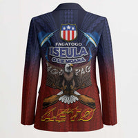 American Samoa Fautasi Blazer Pago Pago Aeto and Iseula o le Moana of Fagatogo Red-Blue LT03 - Polynesian Pride