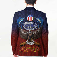 American Samoa Fautasi Blazer Pago Pago Aeto and Iseula o le Moana of Fagatogo Red-Blue LT03 - Polynesian Pride