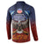 American Samoa Fautasi Button Sweatshirt Pago Pago Aeto and Iseula o le Moana of Fagatogo Red-Blue - Polynesian Pride