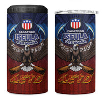 American Samoa Fautasi 4 in 1 Can Cooler Tumbler Pago Pago Aeto and Iseula o le Moana of Fagatogo Red-Blue LT03 One Size: 16 oz Blue - Polynesian Pride