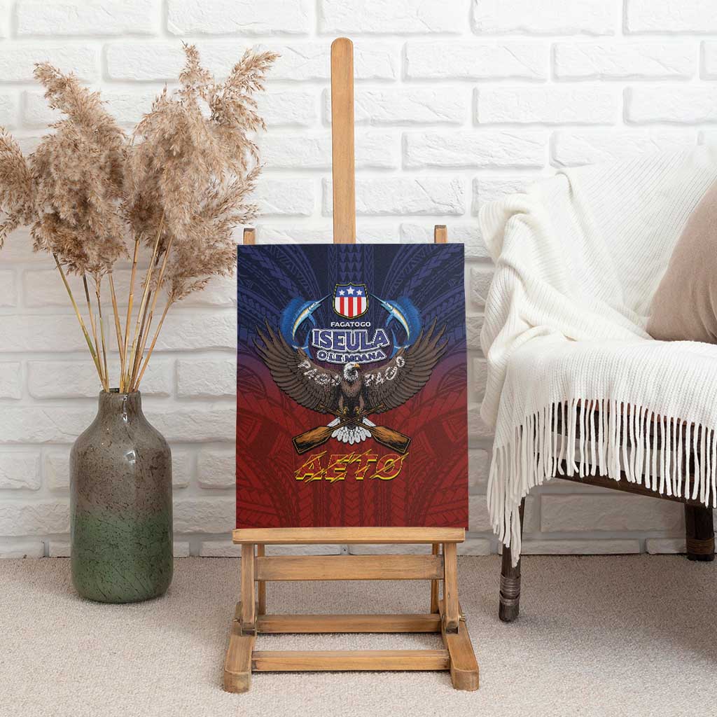 American Samoa Fautasi Canvas Wall Art Pago Pago Aeto and Iseula o le Moana of Fagatogo Red-Blue LT03 - Polynesian Pride