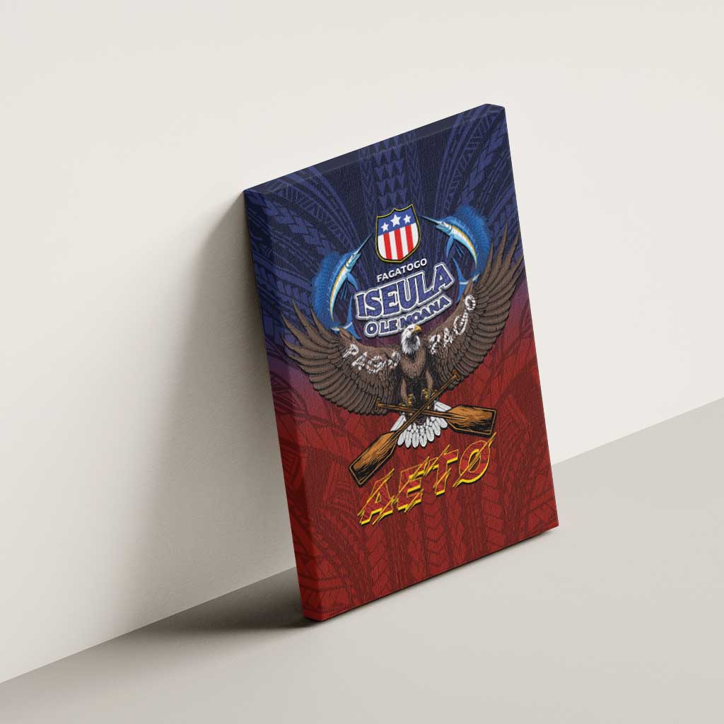 American Samoa Fautasi Canvas Wall Art Pago Pago Aeto and Iseula o le Moana of Fagatogo Red-Blue LT03 - Polynesian Pride