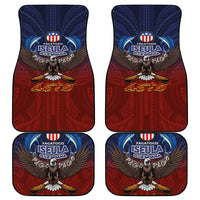 American Samoa Fautasi Car Mats Pago Pago Aeto and Iseula o le Moana of Fagatogo Red-Blue LT03 - Polynesian Pride