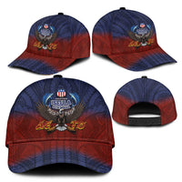 American Samoa Fautasi Classic Cap Pago Pago Aeto and Iseula o le Moana of Fagatogo Red-Blue LT03 - Polynesian Pride