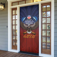 American Samoa Fautasi Door Cover Pago Pago Aeto and Iseula o le Moana of Fagatogo Red-Blue LT03 - Polynesian Pride