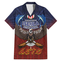American Samoa Fautasi Family Matching Mermaid Dress and Hawaiian Shirt Pago Pago Aeto and Iseula o le Moana of Fagatogo Red-Blue LT03 Dad's Shirt - Short Sleeve Blue - Polynesian Pride