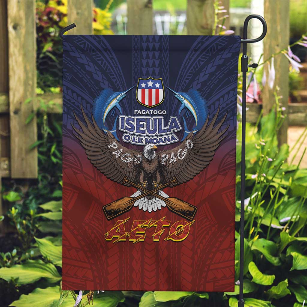 American Samoa Fautasi Garden Flag Pago Pago Aeto and Iseula o le Moana of Fagatogo Red-Blue LT03 Garden Flag Blue - Polynesian Pride