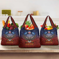 American Samoa Fautasi Grocery Bag Pago Pago Aeto and Iseula o le Moana of Fagatogo Red-Blue LT03 3-pack One Size Blue - Polynesian Pride