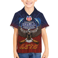 American Samoa Fautasi Hawaiian Shirt Pago Pago Aeto and Iseula o le Moana of Fagatogo Red-Blue LT03 - Polynesian Pride