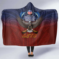 American Samoa Fautasi Hooded Blanket Pago Pago Aeto and Iseula o le Moana of Fagatogo Red-Blue LT03 One Size Blue - Polynesian Pride