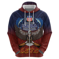 American Samoa Fautasi Hoodie Pago Pago Aeto and Iseula o le Moana of Fagatogo Red-Blue LT03 - Polynesian Pride