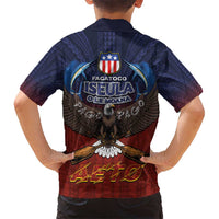 American Samoa Fautasi Kid Hawaiian Shirt Pago Pago Aeto and Iseula o le Moana of Fagatogo Red-Blue LT03 - Polynesian Pride