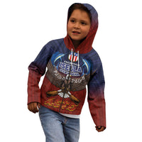 American Samoa Fautasi Kid Hoodie Pago Pago Aeto and Iseula o le Moana of Fagatogo Red-Blue LT03 - Polynesian Pride