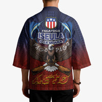 American Samoa Fautasi Kimono Pago Pago Aeto and Iseula o le Moana of Fagatogo Red-Blue LT03 - Polynesian Pride