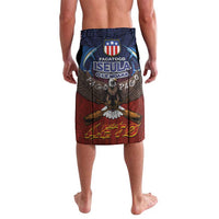 American Samoa Fautasi Lavalava Pago Pago Aeto and Iseula o le Moana of Fagatogo Red-Blue LT03 - Polynesian Pride