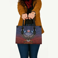 American Samoa Fautasi Leather Bag Pago Pago Aeto and Iseula o le Moana of Fagatogo Red-Blue LT03 - Polynesian Pride